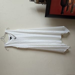 Women's eyelet tea length dress